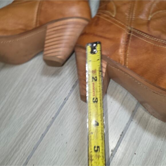 Vtg Acme Rust Driftwood Womens Brown Leather Heeled Cowboy Boots 7.5 USA Made - Picture 5 of 11